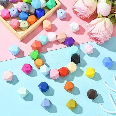 Hexagon Food Grade Silicone Focal Beads SIL-CJC0005-07-1