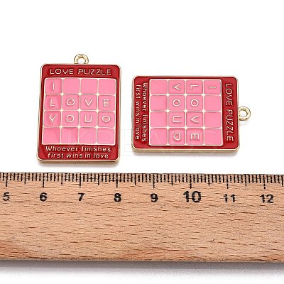 Rack Plating Alloy Enamel Pendants ENAM-N056-430B-1