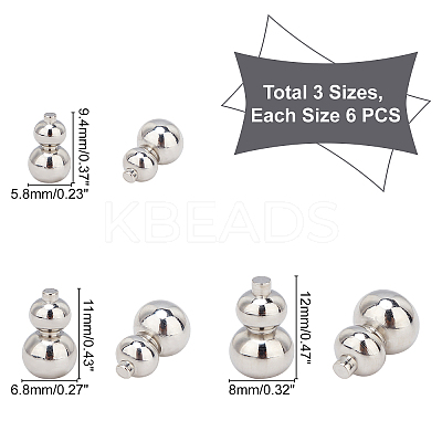 18Pcs 3 Style 304 Stainless Steel Beads STAS-UN0026-67-1