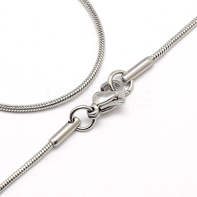Tarnish Resistant Trendy Men's 304 Stainless Steel Snake Chain Necklaces NJEW-M065-B-01-1