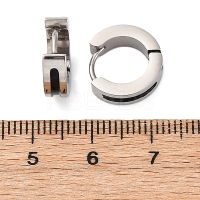 304 Stainless Steel with Enamel Hoop Earrings EJEW-M001-21A-P-1