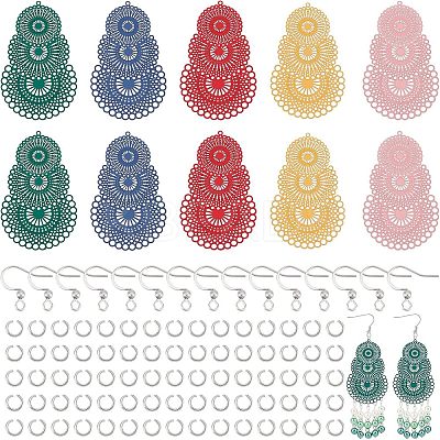 Filigree Dangle Earrings Making Kit DIY-UN0003-33-1