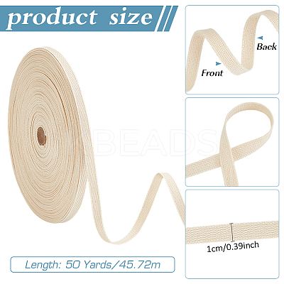 50 Yards Cotton Ribbon OCOR-WH0101-22A-1