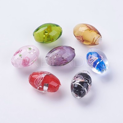 Handmade Silver Foil Lampwork Beads LAMP-J089-I-1