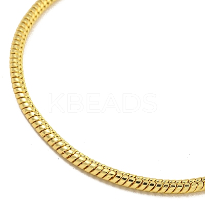 2.5mm Rack Plating Heart Brass European Style Round Snake Chain Bracelets for Jewelry Making BJEW-B106-17G-1