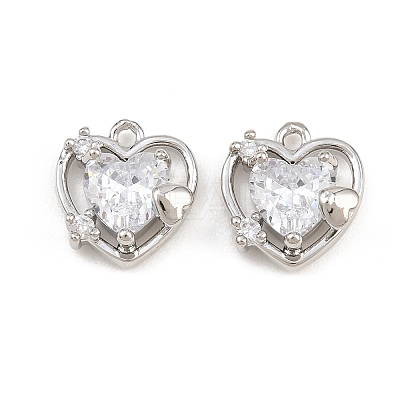Brass Pave Clear Cubic Zirconia Charms CU-CBA8124-01B-P-1