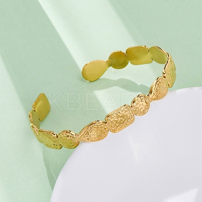 304 Stainless Steel Cuff Bangles for Women LS-BJEW-F491-01G-02-1