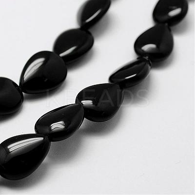 Natural Black Onyx Beads Strands G-F418-04-1