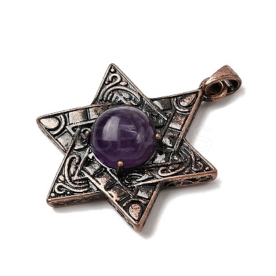Natural Amethyst Pendants G-A297-06R-19-1