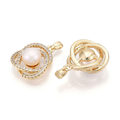 Natural Cultured Freshwater Pearl Rose Pendants PEAR-N020-07M-1