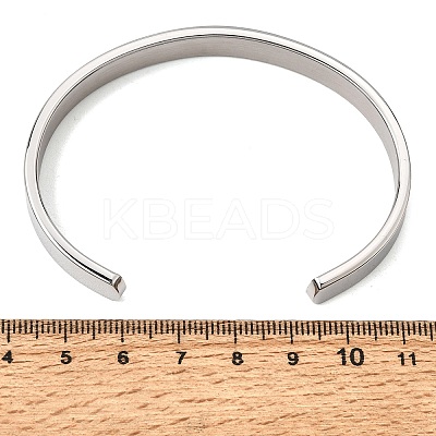 304 Stainless Steel Plain Open Cuff Bangles for Women SA-CBAC920-08P-1