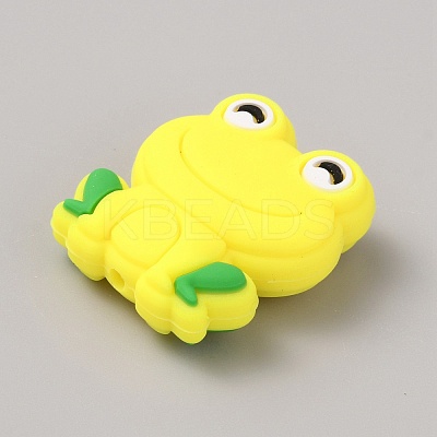 Frog Food Grade Eco-Friendly Silicone Focal Beads SIL-WH0006-29B-1