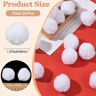 24Pcs Wool Soft Pompom Ball DIY-SC0031-31C-03-1