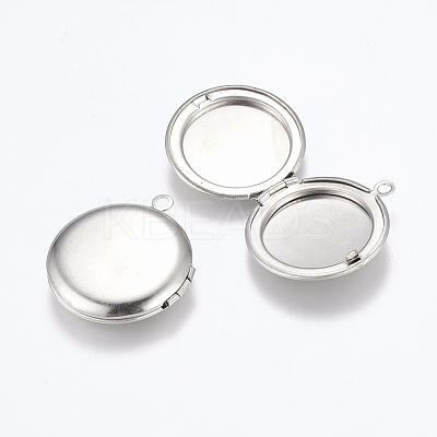 Tarnish Resistant 304 Stainless Steel Locket Pendants STAS-E144-016P-1