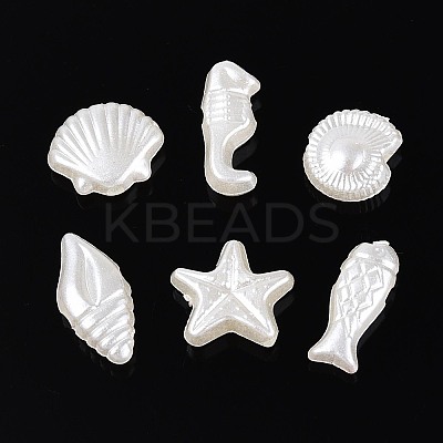 Ocean Theme ABS Plastic Imitation Pearl Beads OACR-T030-16M-1