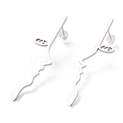 Unisex Fashion Stainless Steel Stud Earrings EJEW-H106-03P-1