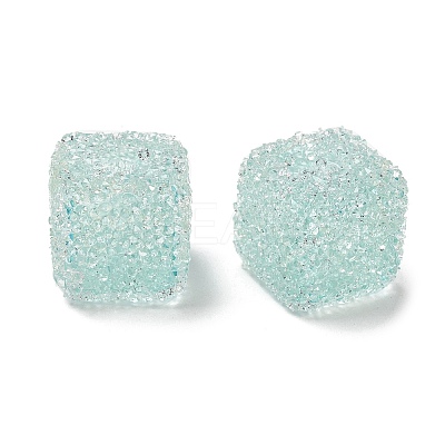 Drusy Cube Resin Rhinestone Beads RESI-C038-02E-1