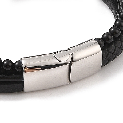 Braided Microfiber Leather Multi-strand Bracelets LS-BJEW-B096-06H-1