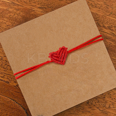 Handmade Minimalist Woven Heart Friendship Adjustable Polyester Cord Bracelets for Unisex LU3037-1