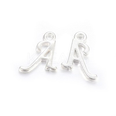 Silver Color Plated Alloy Letter Pendants PALLOY-J718-01S-1