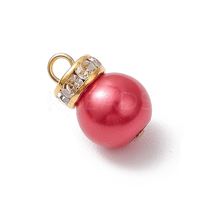 12Pcs Glass Pearl Charms PALLOY-TA00294-1