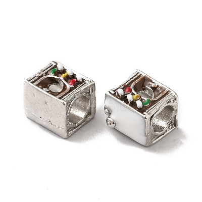 Christmas Theme Alloy Enamel European Beads PALLOY-D058-01P-03-1