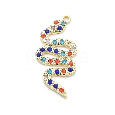 Snake Shape Alloy Rhinestone Pendants PALLOY-Q030-01B-1