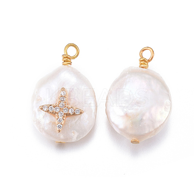 Natural Cultured Freshwater Pearl Pendants PEAR-E013-16C-1