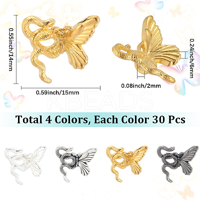 120Pcs 4 Colors Alloy Beads FIND-SC0017-96-1