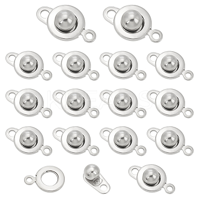 304 Stainless Steel Snap Clasps STAS-UN0009-06P-1
