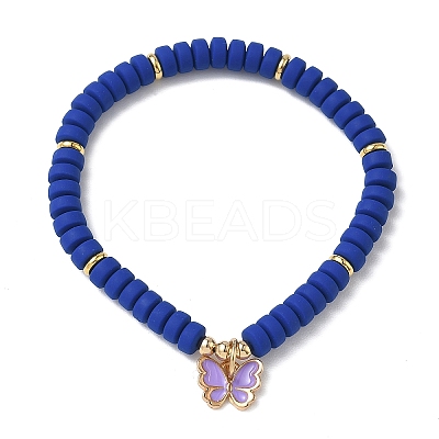 Butterfly Alloy Enamel Charm Bracelet for Teen Girl Women BJEW-JB06917-1