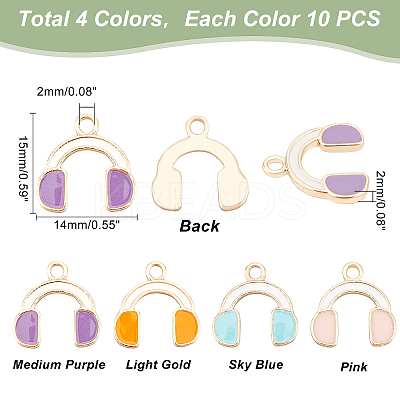 40Pcs 4 Colors Eco-Friendly Zinc Alloy Pendants FIND-GA0002-24-1