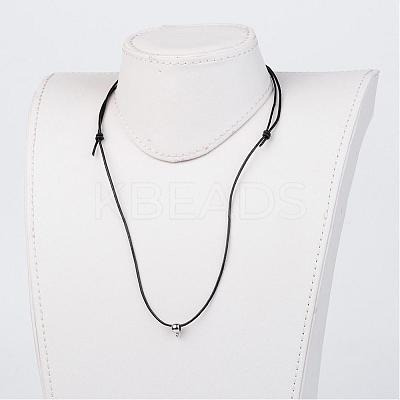 Cowhide Leather Cord Necklace Making NJEW-JN01692-1