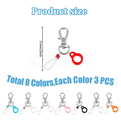 24Pcs 8 Colors Silicone Pen Holder Clip HJEW-DR00034-1