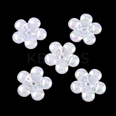 Plating Opaque Acrylic Imitation Shell Bead Cap OACR-P039-03D-1