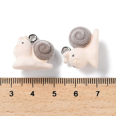 Animal Shape Flocky Resin Pendants RESI-Q229-01I-1