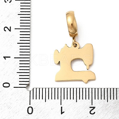 304 Stainless Steel Light Blue Enamel European Dangle Charms STAS-D153-18G-1