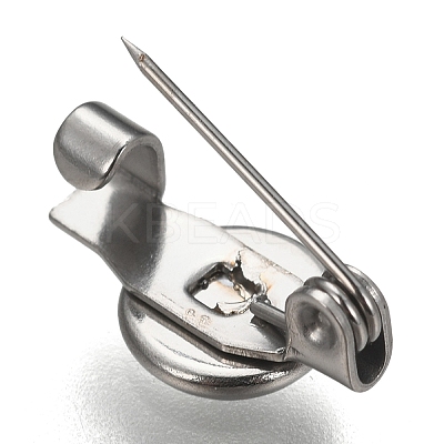 Tarnish Resistant 304 Stainless Steel Brooch Base Settings STAS-F191-04P-6mm-1
