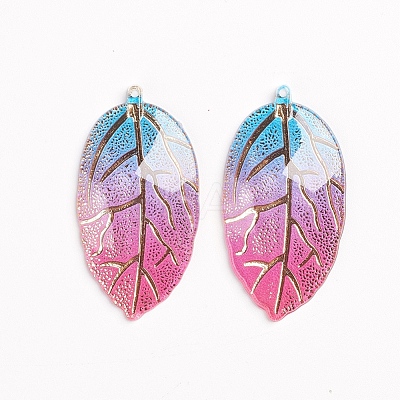 Rainbow Color Resin Pendants RESI-WH0008-31E-1