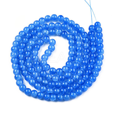 Baking Paint Crackle Glass Beads Strands X-DGLA-Q023-6mm-YS16-1