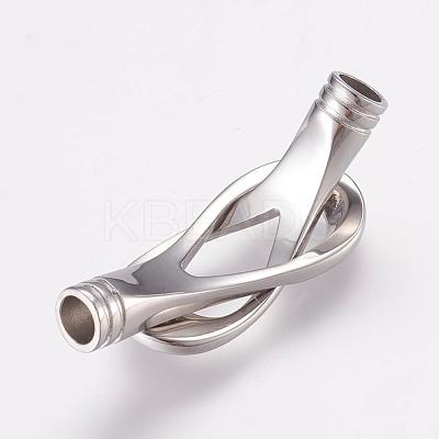 Tarnish Resistant 304 Stainless Steel Magnetic Clasps with Glue-in Ends STAS-L189-14P-1