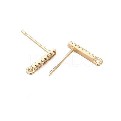 Brass Clear Cubic Zirconia Stud Earrings Finding for Women KK-A244-10C-G-1