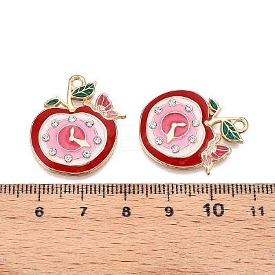 Rack Plating Alloy Enamel Pendants ENAM-N056-423-1
