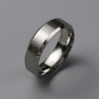 Matte Style 304 Stainless Steel Wide Band Finger Rings for Women Men RJEW-WH0009-14C-P-1