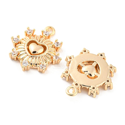Brass Micro Pave Cubic Zirconia Charms KK-E090-32G-1
