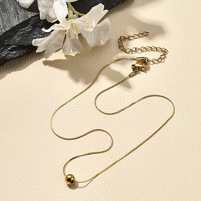 Stainless Steel Round Pendant Necklaces for Women NJEW-G160-02G-1