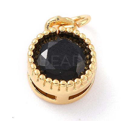 Real 18K Gold Plated Brass Inlaid Cubic Zirconia Charms LS-ZIRC-L100-081G-04-1