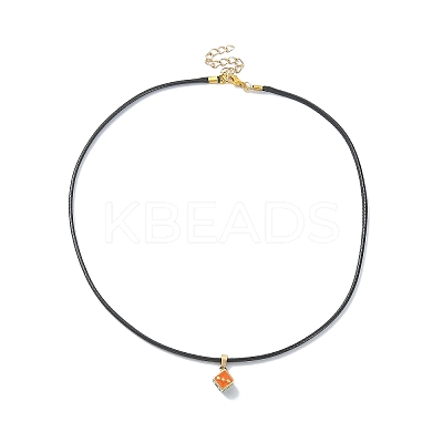 Alloy Enamel Dice Pendant Necklace with Polyester Cords NJEW-JN04515-1