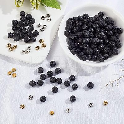 120Pcs 6 Style Tibetan Style Alloy Spacer Beads KK-NB0001-54-1