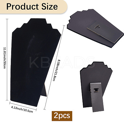 2-Slot Paperboard Covered with Lint Cloth Slant Back Bust Shaped Necklace Display Stands NDIS-WH20015-02A-1